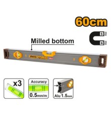 Пузырьковый уровень с мощными магнитами Ingco HSL38060M,60 см, 3 уровня