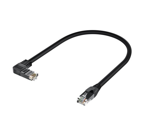 GCR Патч-корд прямой 0.5m UTP кат.5е, черный, правый угол, литой, ethernet high speed, RJ45, T568B, GCR-53143 GCR Патч-корд прямой 0.5m UTP кат.5е, черный, правый угол, литой, ethernet high speed, RJ45, T568B, GCR-53143