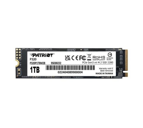 твёрдотельный накопитель Patriot SSD P320 1TB M.2 2280 NVMe PCIe 3.0 x4 R3000/W2200 TBW 480TB 3D NAND