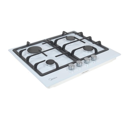 Газовая варочная поверхность Midea/ MDK/Газовая варочная поверхность, ширина 60 см, 4 газовые конфорки, фронтальные поворотные регуляторы, электроподжиг, газ-контроль каждой конфорки, чугунные решетки, материал поверхности - металл, цвет - белый Газовая варочная поверхность Midea/ MDK/Газовая варочная поверхность, ширина 60 см, 4 газовые конфорки, фронтальные поворотные регуляторы, электроподжиг, газ-контроль каждой конфорки, чугунные решетки, материал поверхности - металл, цвет - белый