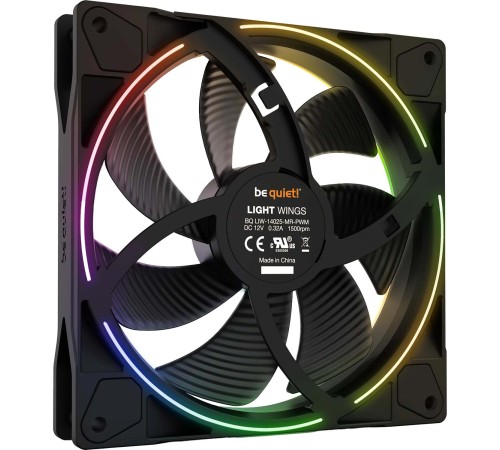 Кулер для корпуса/ Case Cooler be quiet! LIGHT WINGS 140mm PWM (140x140x25mm, 4-pin PWM, ARGB, 56CFM, 23.3dBA, 1500RPM, Black) Кулер для корпуса/ Case Cooler be quiet! LIGHT WINGS 140mm PWM (140x140x25mm, 4-pin PWM, ARGB, 56CFM, 23.3dBA, 1500RPM, Black)