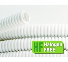 Труба ПЛЛ гибкая гофр. не содержит галогенов д.20мм, ПВ-0, спротяжкой,100м, цвет белый