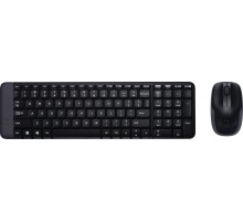 Комплект (клавиатура + мышь)/ Keyboard+mouse Logitech Wireless Desktop  MK220 (USB, FM, keyboard:2xAAA, mouse:optical, 1000dpi, 3btn+Roll, 1xAA) Retail