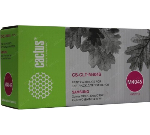-/ Картридж лазерный Cactus CS-CLT-M404S CLT-M404S пурпурный (1000стр.) для Samsung SL-C430/C430W/C480/