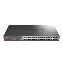 Коммутатор D-Link Настраиваемый L2 PoE-коммутатор, 24x1000Base-T PoE (8 портов 802.3bt 90 Вт), 4xCombo 1000Base-T PoE/SFP, PoE-бюджет 518 Вт, дальность PoE до 250 м