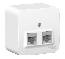 BLANCA О/У РОЗЕТКА двойная компьютерная RJ45, кат.5E, ИЗОЛ.ПЛ.,БЕЛЫЙ