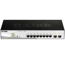 Коммутатор/ DGS-1210-10P/FL Managed L2 Switch 8x1000Base-T PoE, 2x1000Base-X SFP, PoE Budget 65W, Surge 6KV, CLI