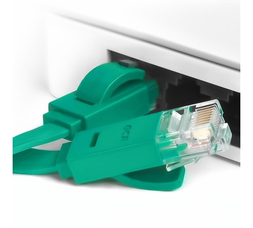 Greenconnect Патч-корд PROF плоский прямой 3.0m, UTP медь кат.6, зеленый, позолоченные контакты, 30 AWG, ethernet high speed 10 Гбит/с, RJ45, T568B Greenconnect Патч-корд PROF плоский прямой 3.0m, UTP медь кат.6, зеленый, позолоченные контакты, 30 AWG, ethernet high speed 10 Гбит/с, RJ45, T568B