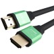 Greenconnect Кабель 0.75m HDMI версия 2.0, HDR 4:2:2, Ultra HD, 4K 60 fps 60Hz/5K*30Hz, 3D, AUDIO, 18.0 Гбит/с, 28/28 AWG, OD7.3mm, тройной экран, черный, AL корпус зеленый