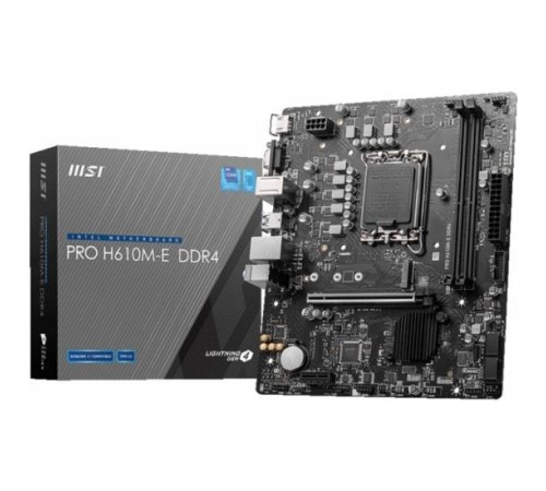 Материнская плата MSI PRO H610M-E DDR4 LGA1700,2DDR4,1PCI-Ex16,1PCI-Ex1,1M.2,4SATA3.0,4USB3.2Gen1