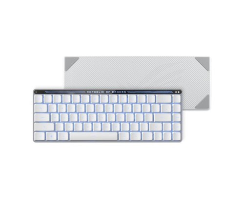Клавиатра ASUS FALCHION RX LP, 2.4 GHz RF, Bluetooth, 65%, PBT, White