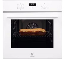 Встраиваемый духовой шкаф/ Электрический духовой шкаф с конвекцией, приготовление на пару, объем 65 л, 8 режимов, очистка каталитическая, 2 стекла в дверце, направляющие проволочные + телескопические (1 уровень)белый цвет