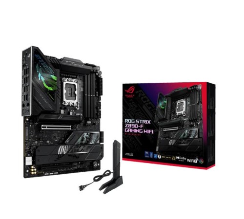 Материнская плата ASUS ROG STRIX Z890-F GAMING WIFI, LGA1851, Z890, 4*DDR5, 4*SATA, 5*M.2, 8*USB 3.2, 2*Type-C, 2*PCIx16, 2*Thunderbolt™ 4, HDMI+DP, ATX; 90MB1I40-M0EAY0