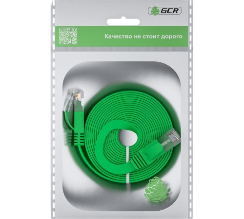GCR Патч-корд PROF плоский прямой 0.15m, UTP медь кат.6, зеленый, 30 AWG, ethernet high speed 10 Гбит/с, RJ45, T568B, GCR-52280 GCR Патч-корд PROF плоский прямой 0.15m, UTP медь кат.6, зеленый, 30 AWG, ethernet high speed 10 Гбит/с, RJ45, T568B, GCR-52280