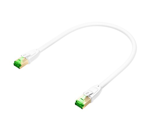 GCR Патч-корд LSZH PROF кат.8 ethernet  5.0m SF/FTP, RJ45, медь, 40 Гбит/с, 26 AWG, белый, литой, экранированные коннекторы 24K GOLD