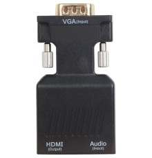 Переходник/ Переходник VGA(M)+audio+microUSB --> HDMI(F)1080*60Hz, VCOM <CA337A>