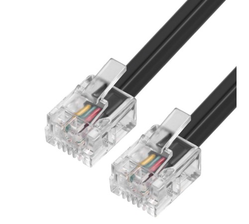 GCR Телефонный шнур удлинитель для аппарата 0.5m 6P4C (джек 6p4c - jack 6p4c) черный, GCR-53352 GCR Телефонный шнур удлинитель для аппарата 0.5m 6P4C (джек 6p4c - jack 6p4c) черный, GCR-53352