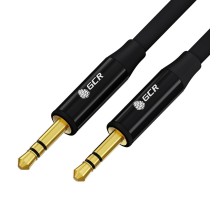 GCR Кабель 5.0m аудио jack 3.5mm/jack 3.5mm черный, GOLD, AL case черный, M/M, GCR-54763