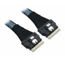 Кабель/ Cable, x8 8654 to 1x8 8654, 1M. To Controller SFF-8654 (SlimSAS), To Devices/Backplane 1 x8 SFF8654 SlimSAS.