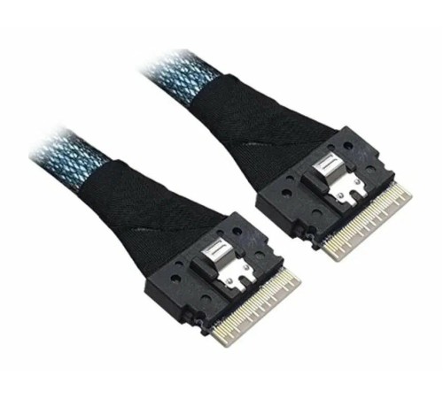 Кабель/ Cable, x8 8654 to 1x8 8654, 1M. To Controller SFF-8654 (SlimSAS), To Devices/Backplane 1 x8 SFF8654 SlimSAS. Кабель/ Cable, x8 8654 to 1x8 8654, 1M. To Controller SFF-8654 (SlimSAS), To Devices/Backplane 1 x8 SFF8654 SlimSAS.