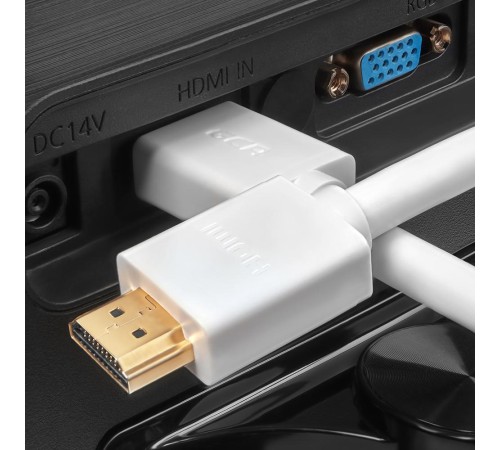 Greenconnect Кабель 0.5m HDMI версия 2.0 HDR 4:2:2, Ultra HD, 4K 60 fps 60Hz/5K*30Hz, 3D, AUDIO, 18.0 Гбит/с, 28/28 AWG, OD7.3mm, тройной экран, белый, GCR-HM761-0.5m Greenconnect Кабель 0.5m HDMI версия 2.0 HDR 4:2:2, Ultra HD, 4K 60 fps 60Hz/5K*30Hz, 3D, AUDIO, 18.0 Гбит/с, 28/28 AWG, OD7.3mm, тройной экран, белый, GCR-HM761-0.5m