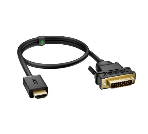 Greenconnect Кабель HDMI-DVI 0.3m черный, OD7.3mm, 28/28 AWG, позолоченные контакты, 19pin AM / 24+1M AM Dual Link, GCR-HD2DVI1-0.3m, тройной экран Greenconnect Кабель HDMI-DVI 0.3m черный, OD7.3mm, 28/28 AWG, позолоченные контакты, 19pin AM / 24+1M AM Dual Link, GCR-HD2DVI1-0.3m, тройной экран