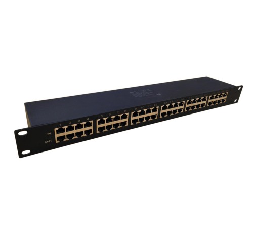 Устройство грозозащиты Gigabit Ethernet PoE на 24 канала/ Устройство грозозащиты Gigabit Ethernet PoE на 24 канала. Тип разъемов: RJ45(8P8C). Поддержка PoE IEEE 802.3af/at/bt до 90W. Скорость передачи данных: 10/100/1000 Мбит/c. Защищаемые пины: 1,2,3,6 4