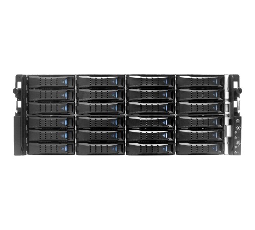 Серверная платформа/ HA401-VG, 4U, 2x2LGA-3647, 24-bay storage server, 24x SATA/SAS hot-swap 3.5"/2.5" universal bay, 2x canister, 4x 9mm 2.5" internal bay, 12G expander board with 2x SFF-8643, 2x SFF-8644, 1300W 1+1 redundant power supply,