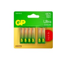 Батарейка Алкалиновые батарейки GP Ultra Alkaline G-Tech 24А AАA - 4+2 шт. на промо-блистере