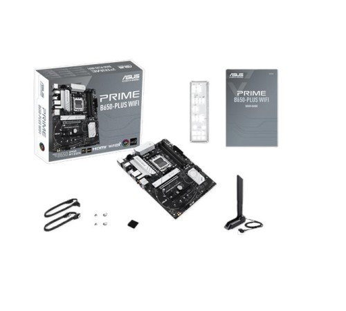 Материнская плата ASUS PRIME B650-PLUS WIFI, AM5, B650, 4*DDR5, 4*SATA, 2*M.2, 6*USB 3.2, 2*USB 2.0, 3*PCIx16, 2*PCIx1, DP+HDMI, ATX; 90MB1KP0-M0EAY0