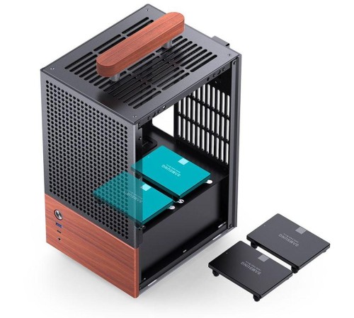 Корпус без блока питания/ Case JONSBO T6, Mini-Tower, 1x140mm, 1xUSB-A 3.0 + 1xUSB-C 3.2, mITX, wood panel + wooden handle Black Корпус без блока питания/ Case JONSBO T6, Mini-Tower, 1x140mm, 1xUSB-A 3.0 + 1xUSB-C 3.2, mITX, wood panel + wooden handle Black