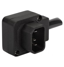 Вилка Вилка IEC 60320 C14, 10A, 250V, угловая, разборная, черная