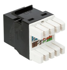  Модуль Keystone, RJ45, кат.5E, UTP, 180 градусов, со встроенной шторкой, черный