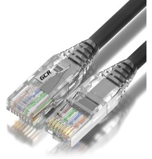 GCR Патч-корд сборный 5.0m  LSZH UTP кат.5e, черный, коннектор прозрачный+ABS колпачок, 24 AWG, ethernet high speed 1 Гбит/с, RJ45, T568B, GCR-52682