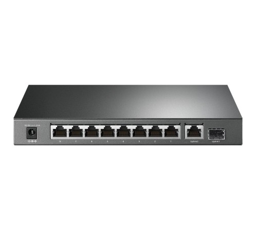 Коммутатор/ 8-port gigabit Unmanaged PoE+ Switch with 1 Gigabit RJ-45 + 1 SFP uplink ports, desktop mount, 8 802.3af/at compliant  PoE+ ports, 1 Gigabit RJ-45 + 1 SFP uplink ports