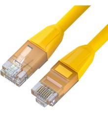 GCR Патч-корд прямой 1.0m LSZH UTP кат.6, желтый, 24 AWG, литой без фиксатора, ethernet high speed, RJ45, T568B