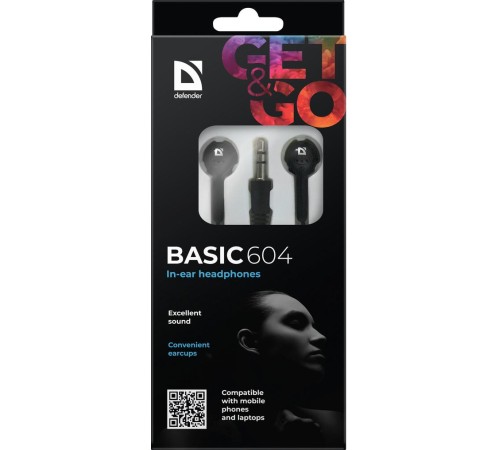 Defender Наушники вставки Basic 604 черный
