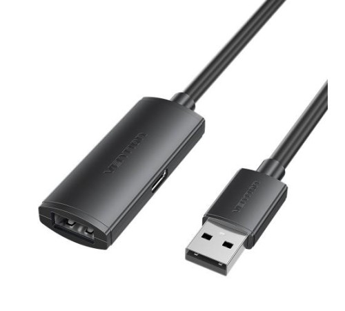Активный кабель-удлинитель Vention USB 2.0 AM/AF с усилителем - 15м Черный
