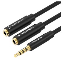 Переходник-разветвитель Vention гибкий Jack 3.5 mm M 4 pin/Jack 3.5 mm F x 2 - 0.3м