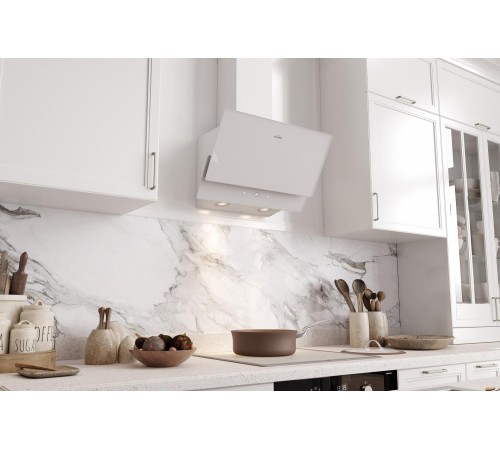 Вытяжки ELIKOR GOOD, Кухонная вытяжка ELIKOR КВ VERTEX 50 WH, наклонная, белый, 50 см, 750 м3/ч