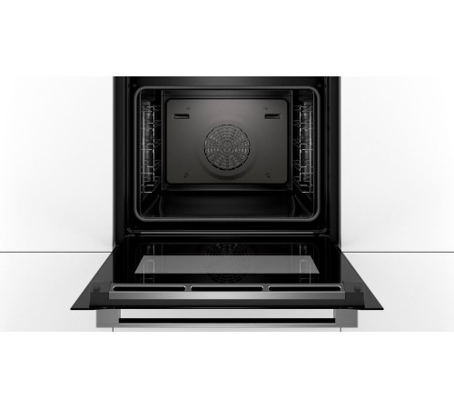 Встраиваемая электрическая духовка BOSCH 59.5x59.5x54.8 см, 71л, дисплей, 13 режимов, EcoClean, 3 стекла, белый