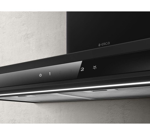 Вытяжки ELICA/ Т-образная, 90 см, 1300 м3/ч,  черный матовый+черное стекло