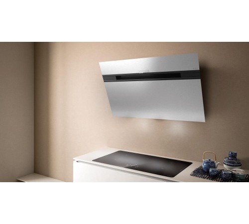 Вытяжки ELICA/ Декоративный дизайн, наклонная, 90 см, сенсорное управление, 1200 куб. м. , Back Aspiration, нержавеющая сталь