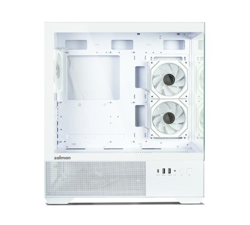 корпус ZALMAN CHRONIX, ATX, WHITE, WINDOW, 1xCombo (3.5’’ or 2.5’’), 1x3.5’’HDD, 2x2.5’’SSD, 1xUSB2.0, 1xUSB3.0, 1xUSB Type-C, SIDE 2x120mm ARGB, REAR 1x120mm ARGB