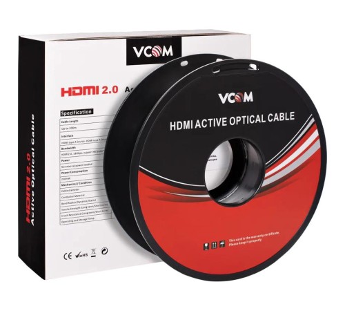 Кабель/ Активный оптический кабель HDMI 19M/M,ver. 2.0, 4K@60 Hz 30m VCOM <D3742P-30M>