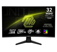 Монитор MSI 32CQ6F 31.5" 16:9 WQHD(2560x1440) Rapid VA Curve 1500R,DisplayHDR 400, 0,5ms(GTG), 3500:1, 100M:1,400nits, 178/178, 2xHDMI 2.0, 1xDP 1.4, Tilt, VESA, 180HZ, Black, 1y war-ty