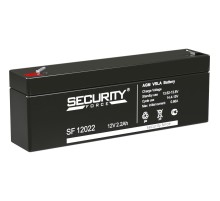 Батарея SECURITY FORCE серия SF, SF 12022, напряжение 12В, емкость 2.2Ач (разряд 20 часов),  макс. ток разряда (5 сек.) 52.5А, макс. ток заряда 0.66А, свинцово-кислотная типа AGM, клеммы F1, ДxШxВ 179х35х61мм., вес кг., срок службы 3-5 лет./ Battery SECUR