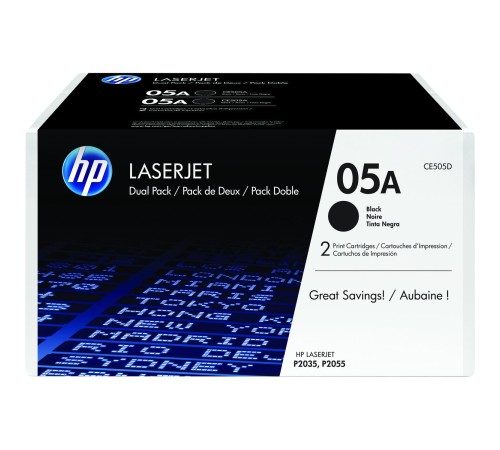 Тонер-картридж набор из 2 шт/ HP LaserJet CE505A Dual Pack Black Print Cartridge Тонер-картридж набор из 2 шт/ HP LaserJet CE505A Dual Pack Black Print Cartridge