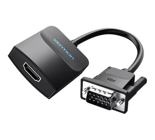 Мультимедиа конвертер Vention VGA + аудио > HDMI, гибкий, черный Мультимедиа конвертер Vention VGA + аудио > HDMI, гибкий, черный