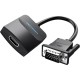 Мультимедиа конвертер Vention VGA + аудио > HDMI, гибкий, черный